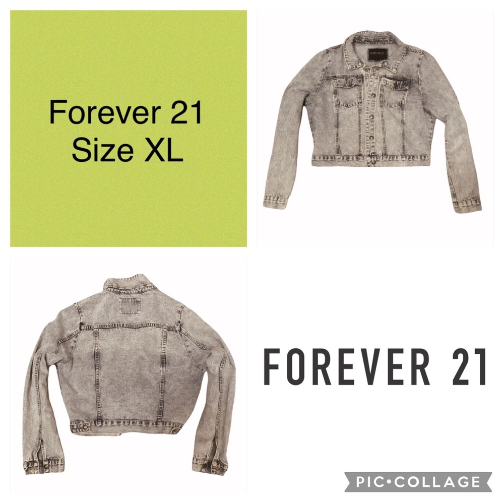 Forever 21 (Size XL) Acid Wash Denim Jacket